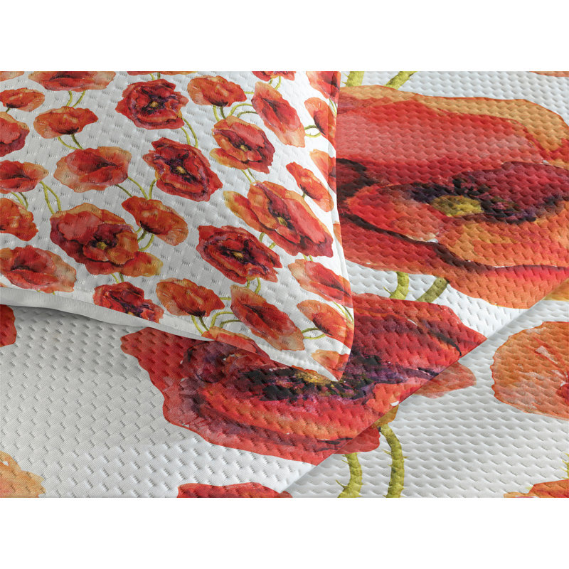 Farmhouse / Country Polyester Floral Coverlet