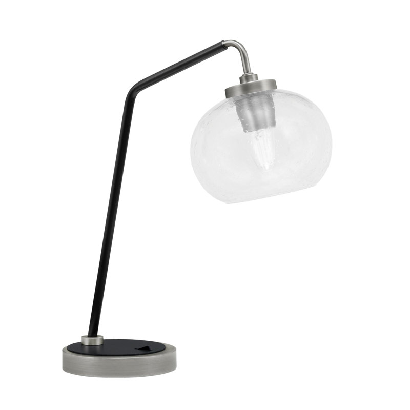 Lampe de bureau Brete, Graphite / noir mat, Transparent, H 17,25 po x l 7 po x P 7 po