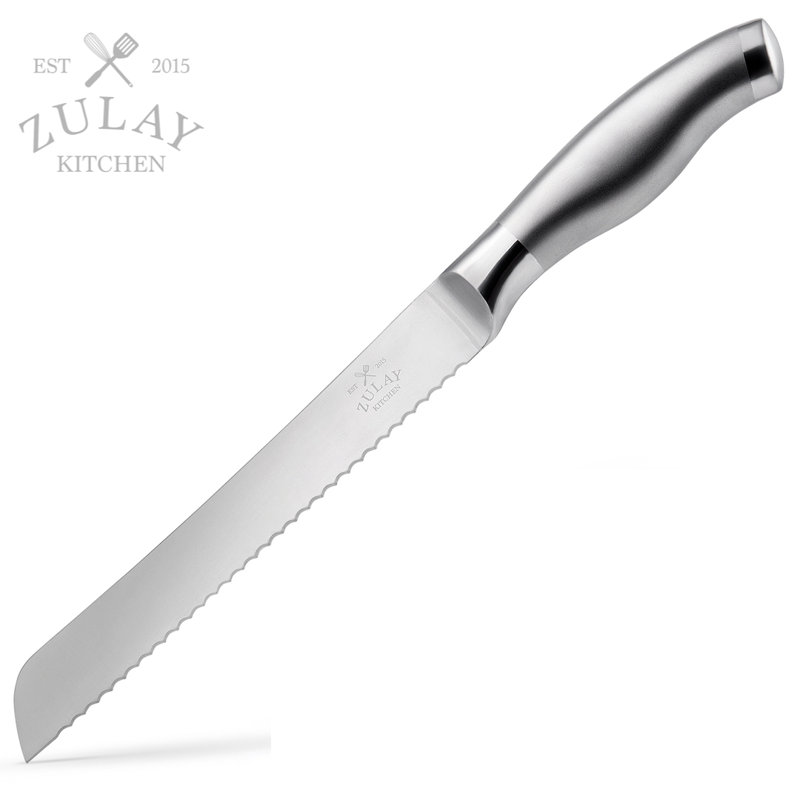 Zulay Kitchen Serrated Bread Knife - Stainless Steel Bread Cutter, 8-inch Blade with 5-inch Handle
