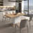 Rectangular Expandable Dining Table for 6 to 10 People with Rustic Wood and Extension Panels