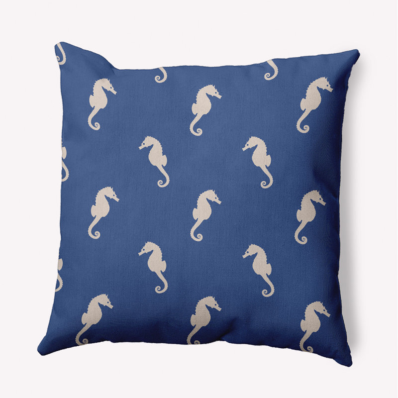 Outdoor Reversible Throw Pillow, Navy Blue, 16" x 16"