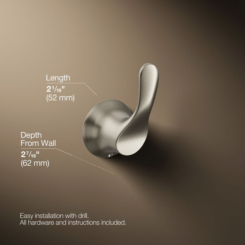 Simplice Robe Hook, Vibrant Brushed Nickel