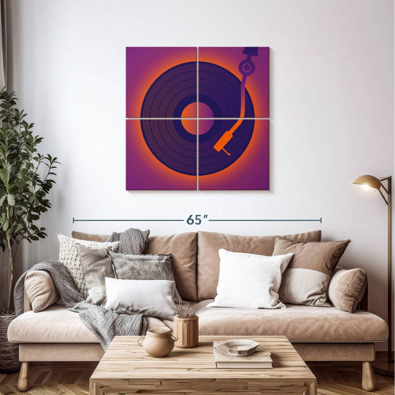 Abarca Glowing Vinyl Record, 38" H x 38" W
