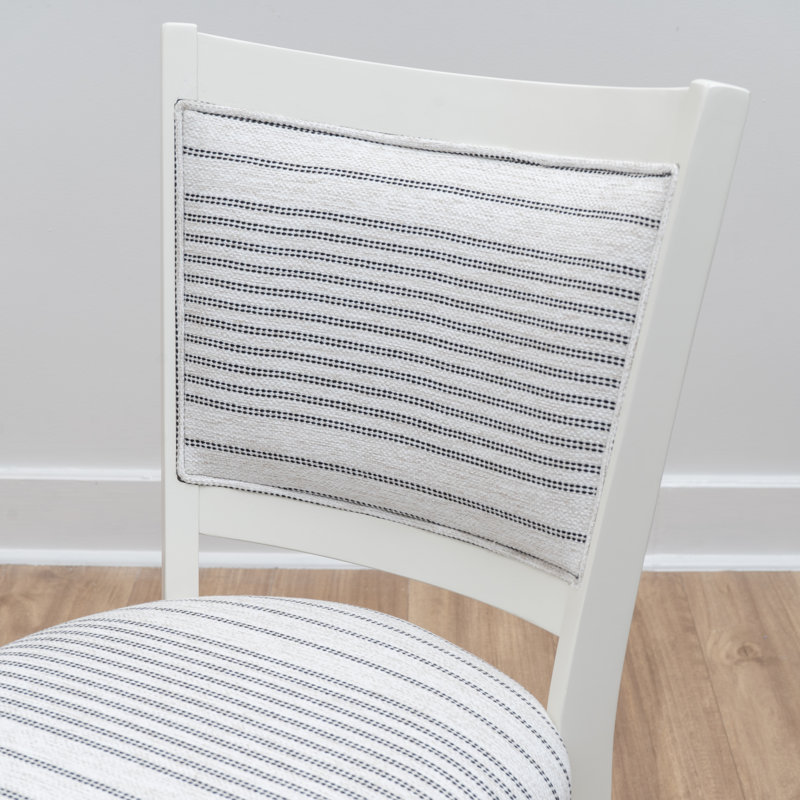 Chaise d'appoint à rayures grises Lainey, Gris