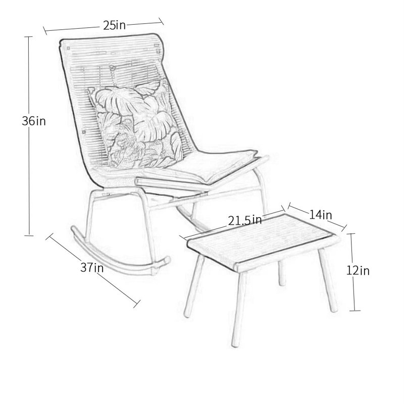 Chaise berçante confortable et durable, Brun foncé, Brun