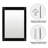 Beveled Design Rectangle Framed Bathroom Vanity Wall Mirror in Matte Black-1596918582