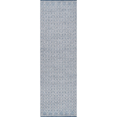 Tapis bleu recyclé tissé à la main Global Recycled Standard