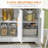 Sideboard Buffet Cabinet, Modern Kitchen Cabinet With 2-Drawers And Adjustable Shelves, Coffee Bar Cabinet, White-1282525024