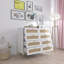Commode contemporaine 8 tiroirs avec rotin