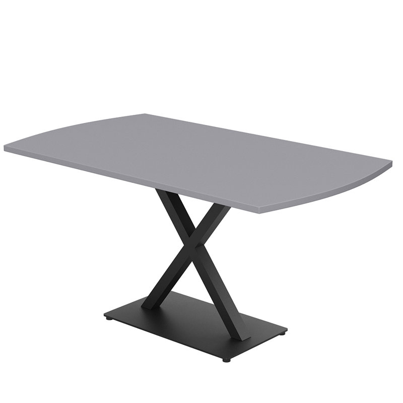 Table de conférence Pavert Arc, Noir mat, H 30 po x l 60 po x P 36 po, Gris brouillard