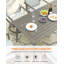Table de jardin en aluminium pour 8 personnes, avec trou pour parasol de 5,6 cm, résistante aux intempéries, idéale pour terrasse, jardin, véranda ou pelouse. Finition en chêne blanchi.-1313852329-1313852335