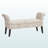 Opulence French Laundry Fabric Storage Ottoman Bench, Script Pattern, 25.88" H X 52.76" W X 17.99" D
