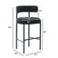 Tabouret de bar rembourré 30 po à dossier bas incurvé et structure en métal-655875537-655875539