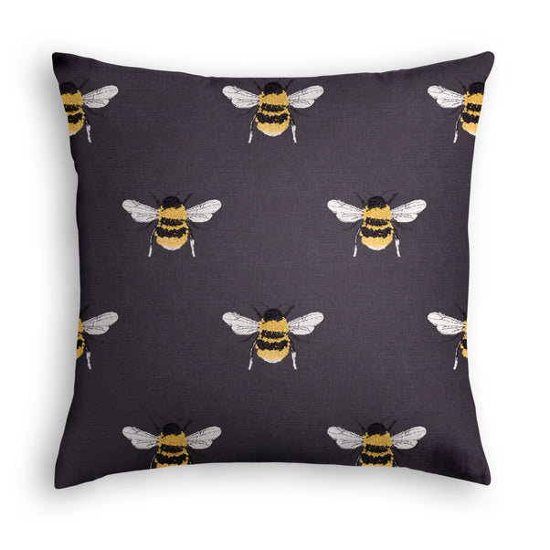 Cotton Reversible Throw Pillow, Gray, 22" x 22"