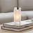 Decorative Candle Holder, Coastal White Selenite Stone, 8 Inch