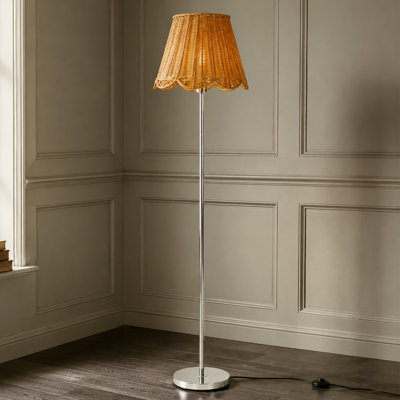 Lampe sur pied en rotin 61 po