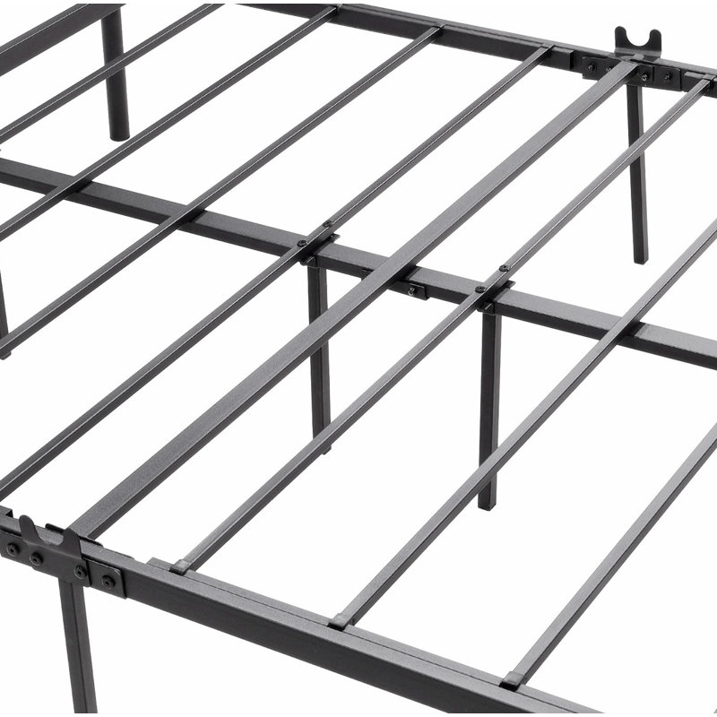 Bunel Metal Platform Bed Frame with Headboard No Box Spring Needed Twin