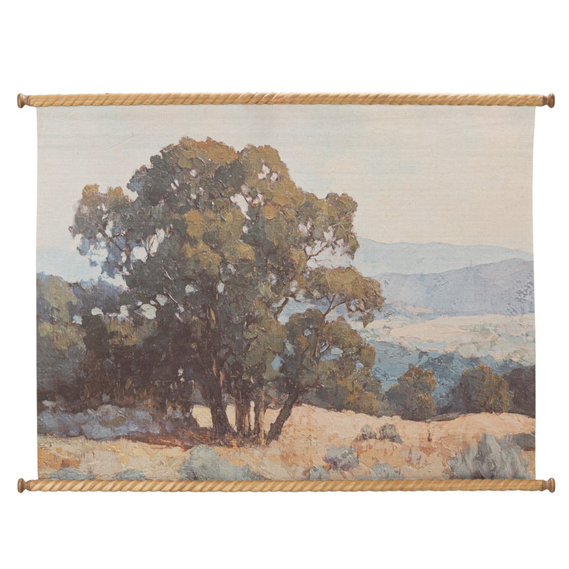 Canvas And Wood Scroll Landscape Wall Decor