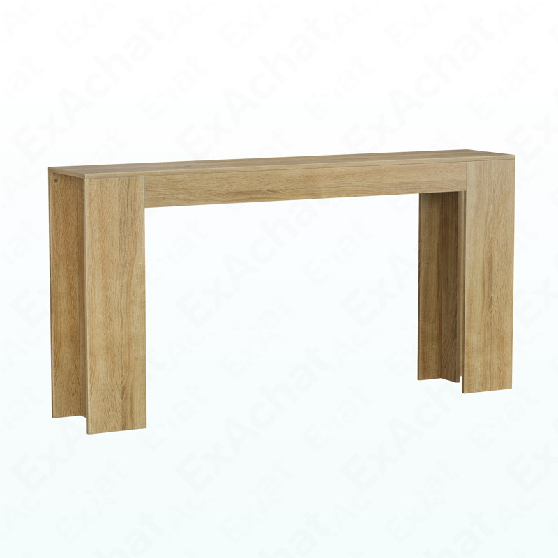 62.99-Inch Extra-Long Entryway Table, Farmhouse Sofa Table Behind The Sofa, Decorative Table For Narrow Entrances In The Living Room, Hallway, Entrance, Or Foyer, Oak-Colored Console Table