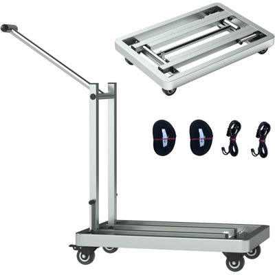 Foldable Heavy Duty Stainless Steel Hand Truck, 660 Lbs Capacity, Compact For Storage