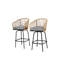 2 tabourets de bar d'extérieur gris avec Chaises toutes saisons pour patio, jardin, piscine, balcon, terrasse et cour arrière. , Simple à assembler, comme pour les espaces de patio