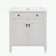 Meuble-lavabo de salle de bain avec lavabo, portes à fermeture douce et tablette réglable-1154773745