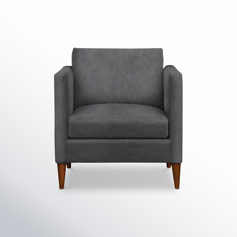 Clifford Upholstered Custom Armchair, Bella Cornflower Performance Velvet