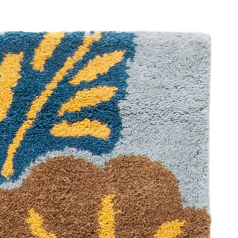 Tapis bleu / multicolore touffeté à la main Carolette, Tapis de couloir 2 pi 6 po x 14 pi