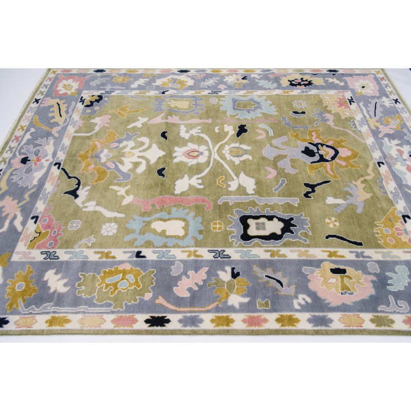 Penny Hand Knotted Wool Abstract Area Rug, Rectangle 10' x 14'
