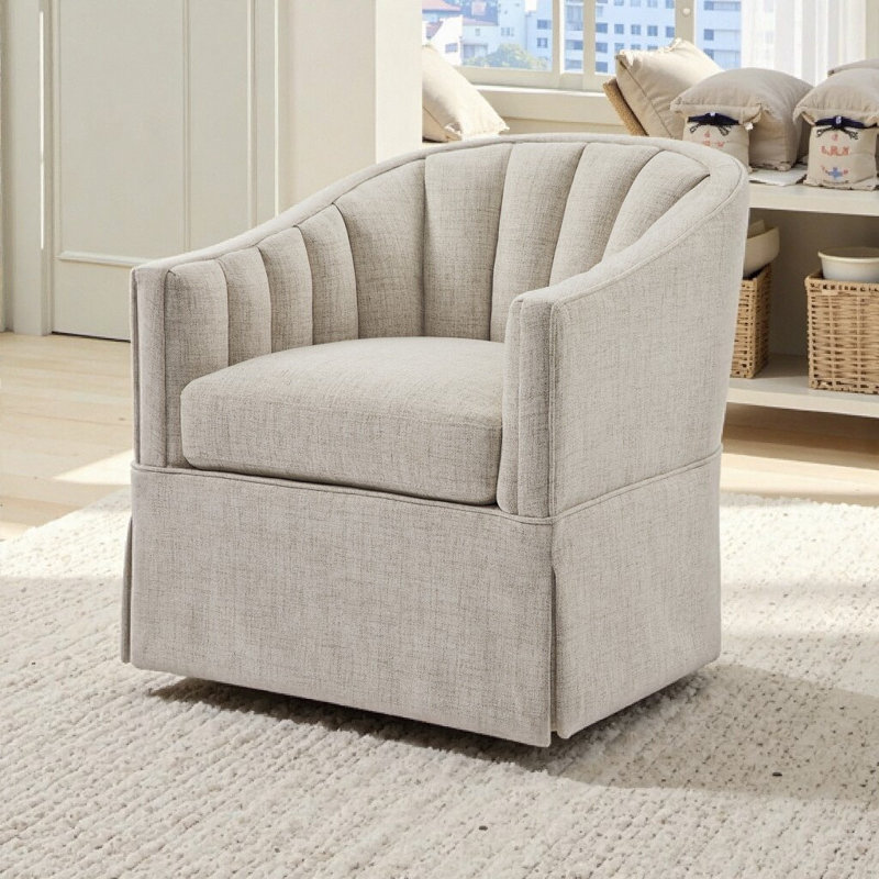 Fauteuil d'appoint pivotant Effortless Elegance, Ivoire ivoire