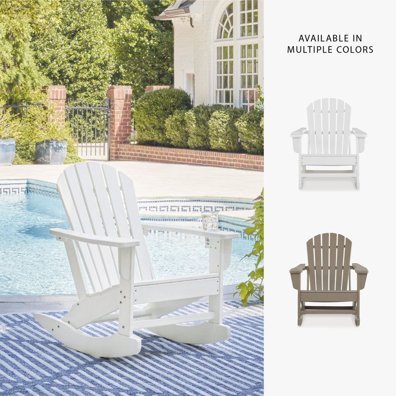 Chaise Adirondack berçante en plastique Zaire, Blanc