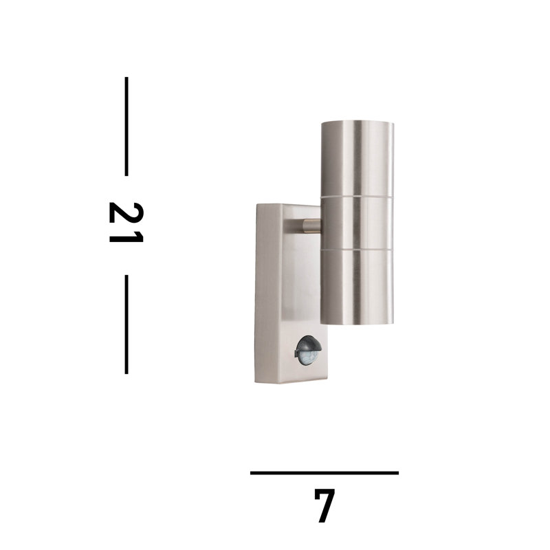 Lauderhill 2 - Bulb 22cm H Outdoor Armed Sconce, Satin Silver