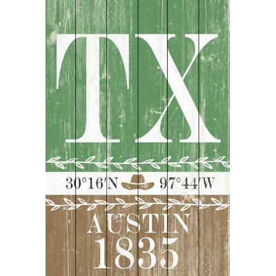 Austin 1835 - No Frame Print on Wood
