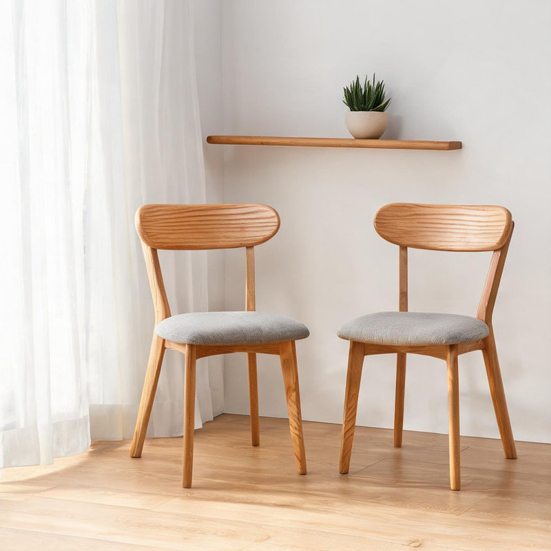 Chaise de salle à manger en bois de chêne naturel de qualité FAS Fabriqué en Amérique du Nord 100% Chaise en bois sans saleté Chaise de table Chaise de salon en bois Simple et naturel 47,5 * 55,5 * 78 cm (sans la table)
