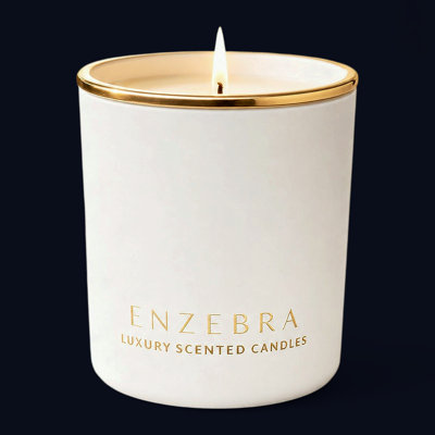 EnZebra Artisan Hand-Poured in the USA Candle - Field Apothecary (Herbal & Fresh) in Matte White Glass Jar, 10 oz