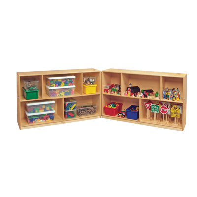 10 Compartment Manufactured Wood Shelving Unit