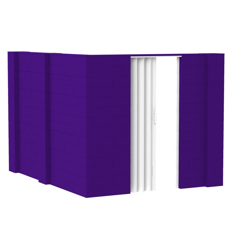 Ensemble mural en forme de L avec porte Everblock, Gris clair, H 84 po x l 120 po x P 96 po