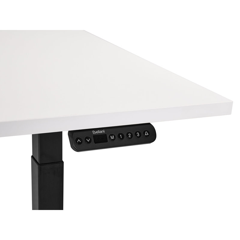 Luff Adjustable Height Steel Standing Desk, 128cm H x 120cm W x 72cm D, Black, White