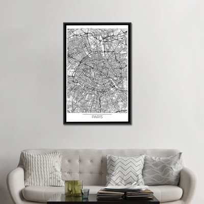 Paris Minimal Urban Blueprint Map by Hubert Roguski - Gallery-Wrapped Canvas Giclée