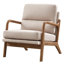 75cm Wide Comfortable Linen Upholstered Arm Accent Chair With Solid Wood Legs-466888327