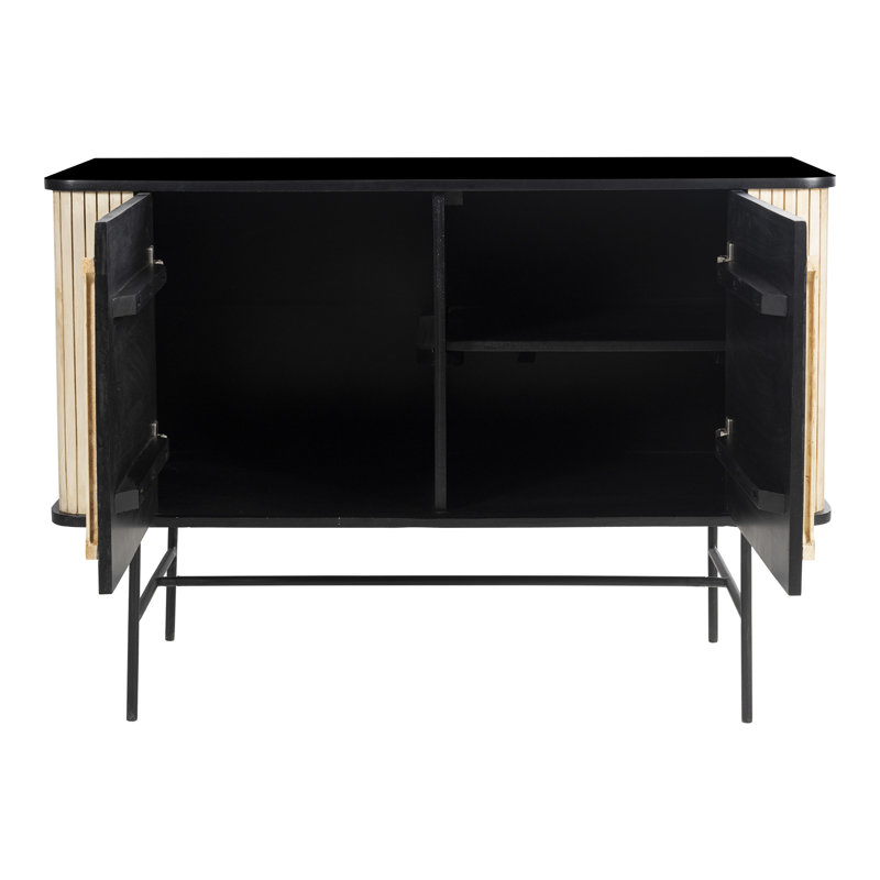 Table de buffet en bois massif de 43,5 po de largeur Amelia, Naturel