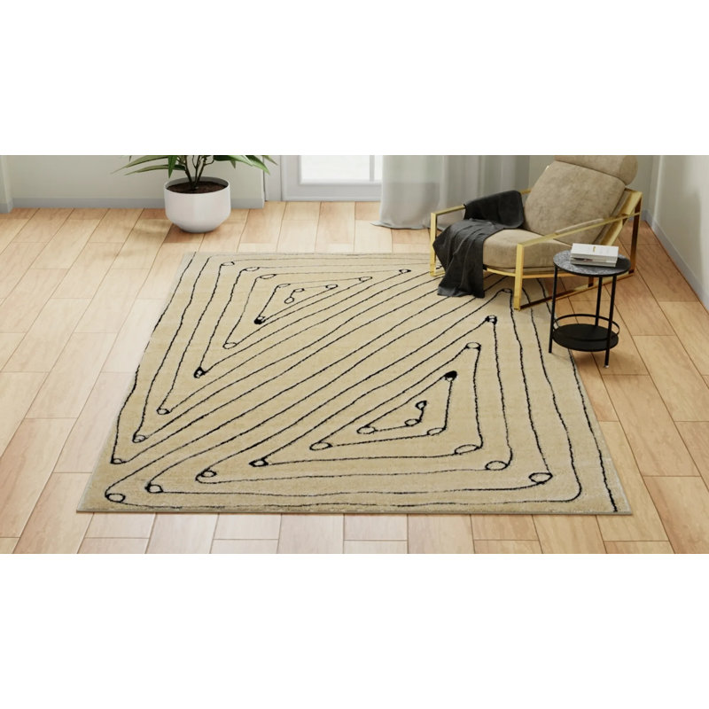 Tapis brun clair classique N Peace, Rectangle 5 pi x 7 pi