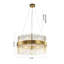 Lustre 14 lumières dorées avec tiges de verre transparent-2054895979