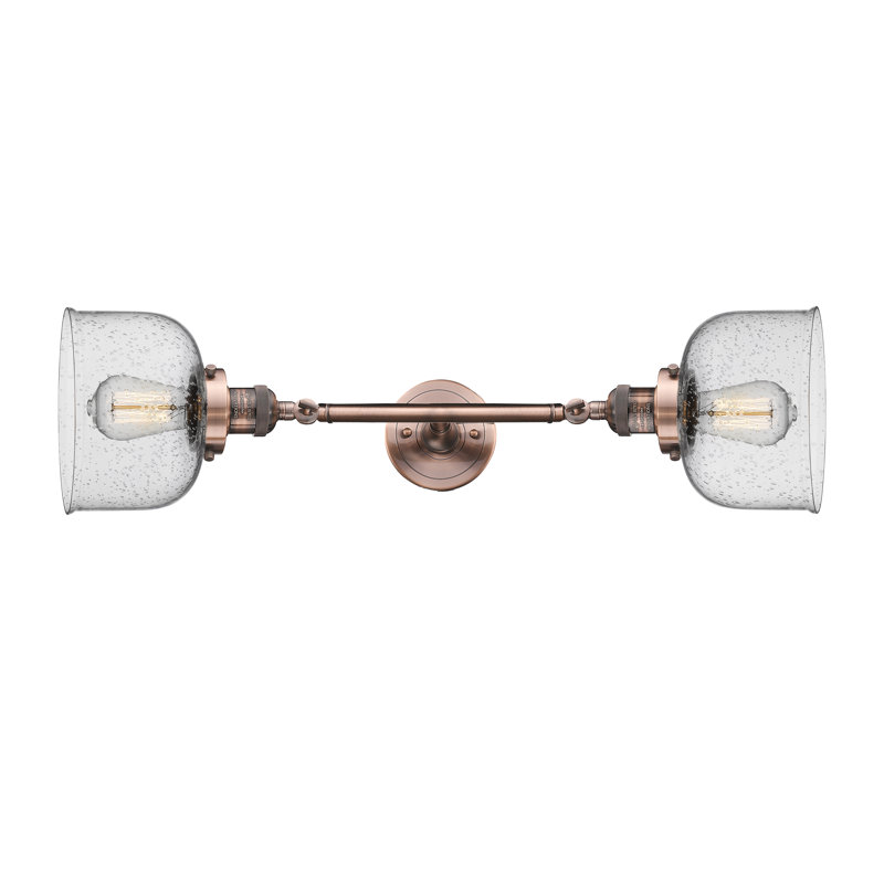 Éclairage pour meuble-lavabo à 2 lumières et à luminosité rétro Arledge, Grainé, Incandescent, Cuivre antique