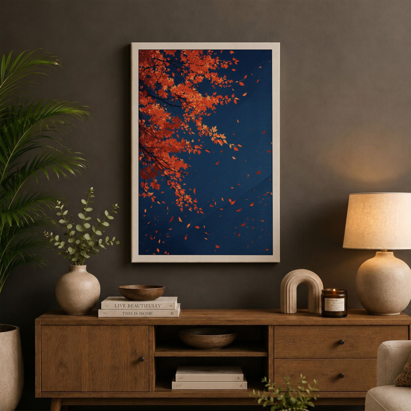 Burst of Fire Abstract - Wrapped Canvas, 36x24 - 91.4 x 61.0 cm, Cream Border
