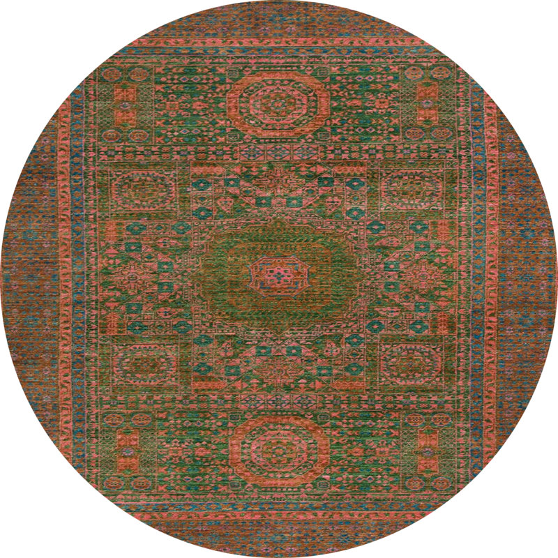 Abstract Indoor Rug, Round 6'