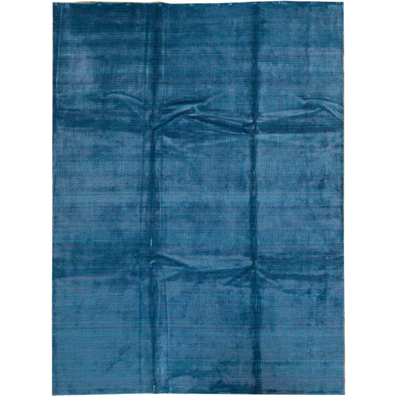 Tapis bleu de haute qualité noué à la main