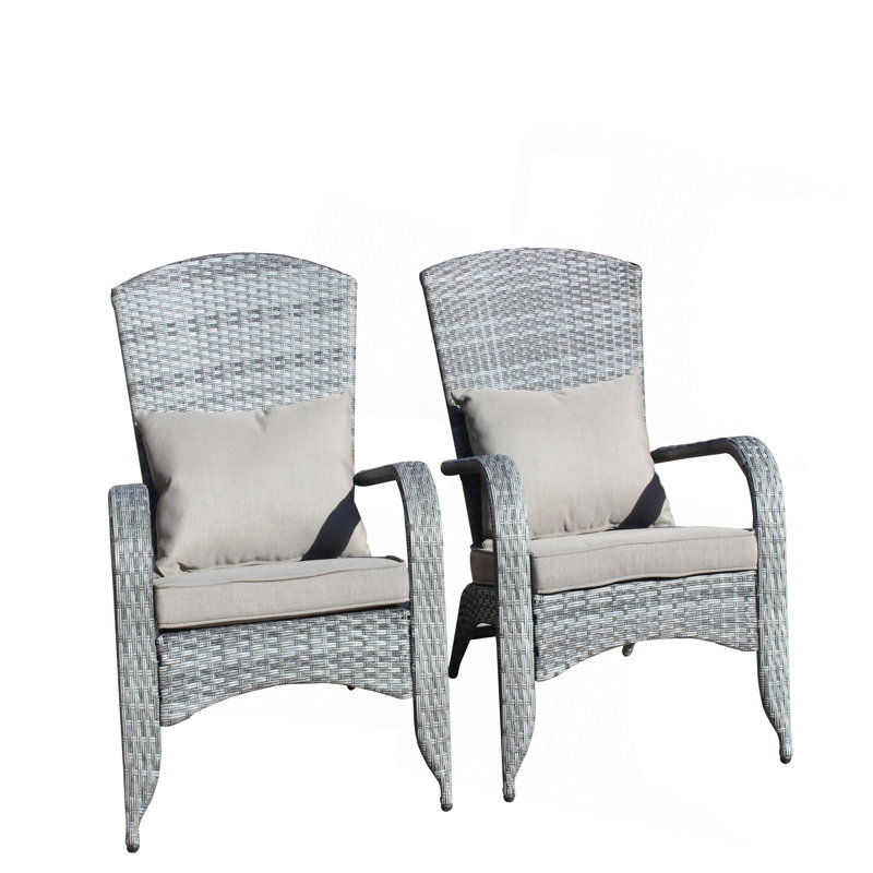 Chaise de patio avec coussins (coussin gris)