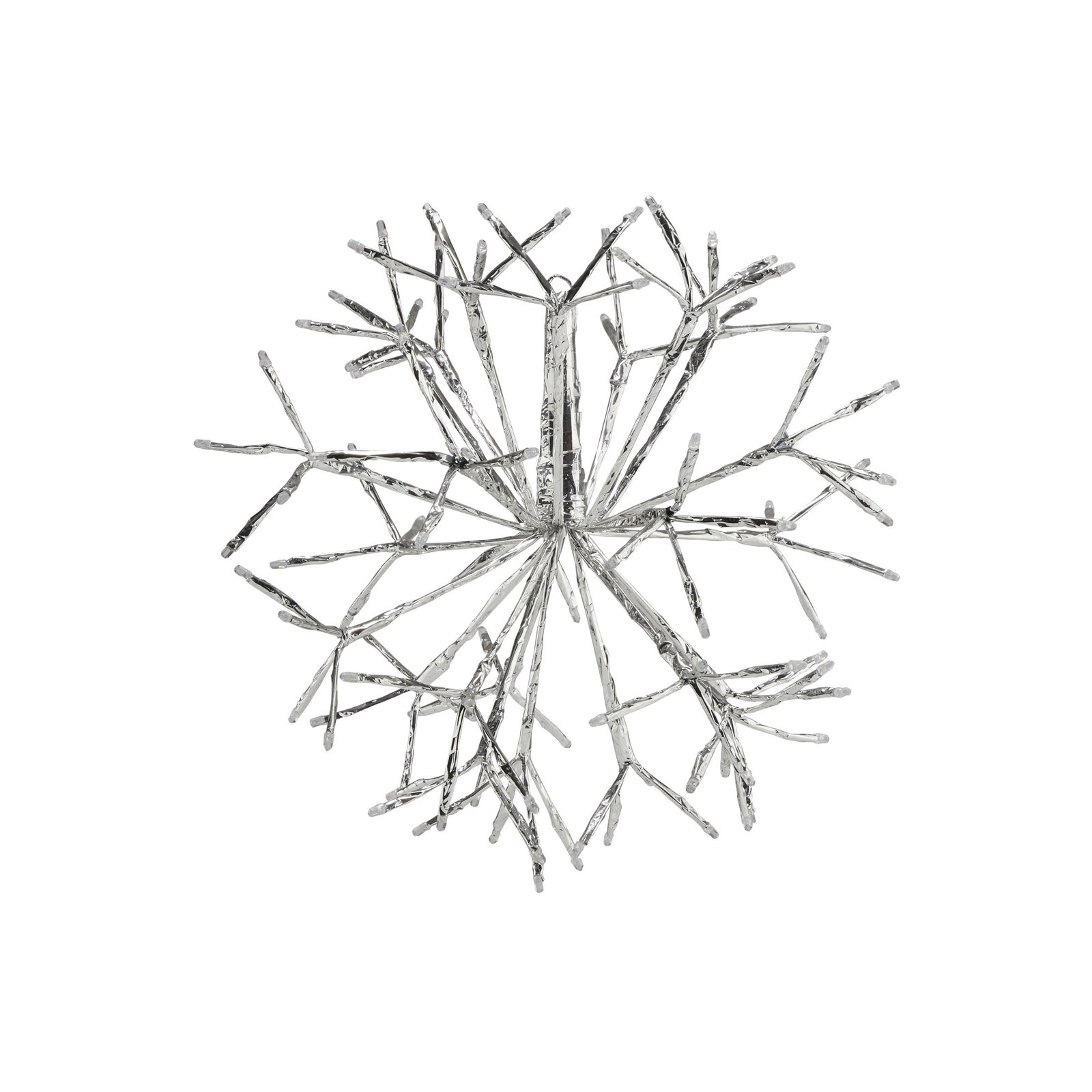 Indoor Holiday 3D Snowflake Hanging Ornament with LED Lights, Cool White, 10"