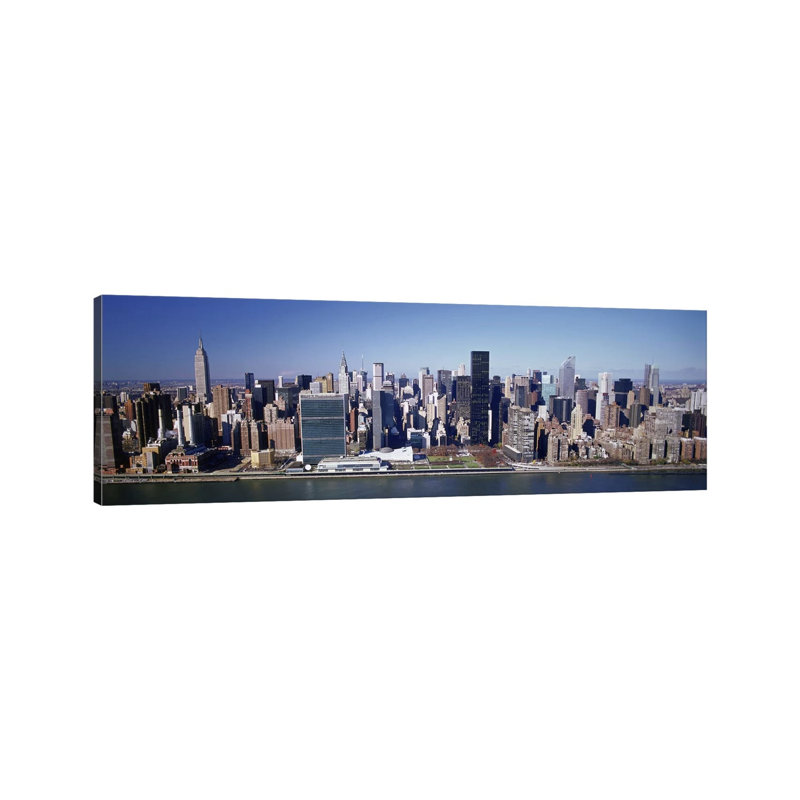 Buildings On The Waterfront, Manhattan, New York City, New York State, USA - Wrapped Canvas Panoramic Print